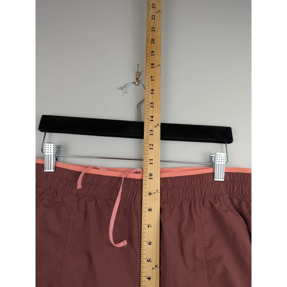 REEBOK Women's Maroon Pink Joggers M Elastic Ankle Pockets Drawstring Mesh Lined